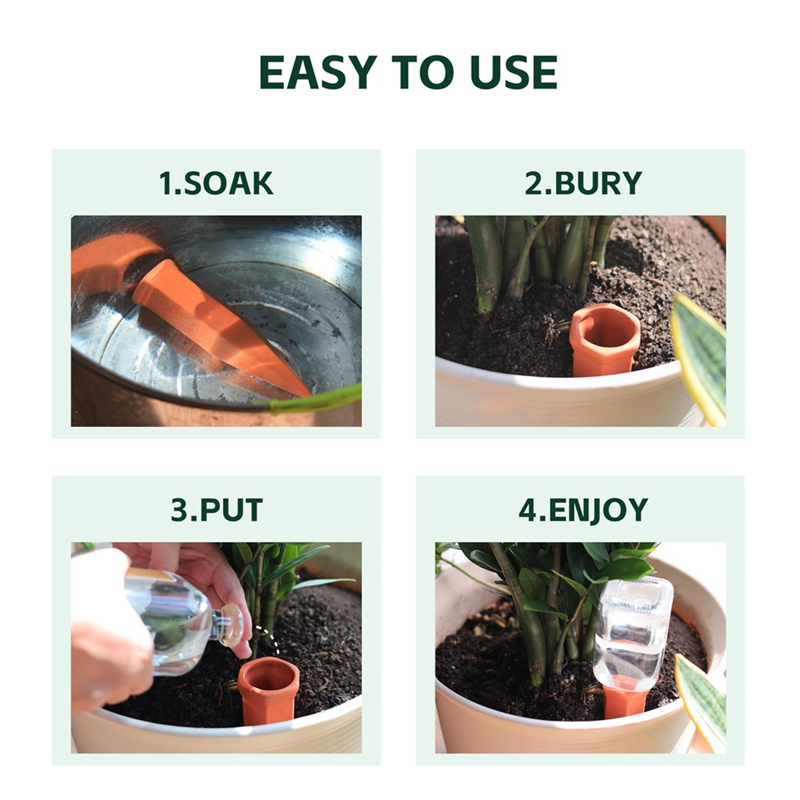 Self Watering Insert - Punte per irrigazione in terracotta, picchetti